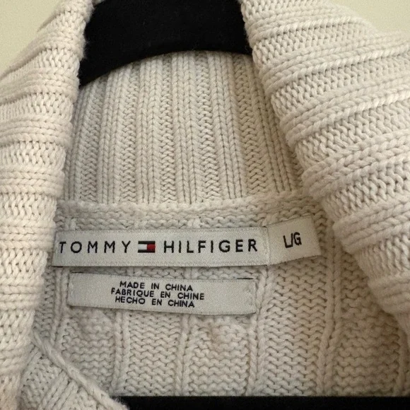 Tommy Hilfiger Cable Knit Turtleneck Sweater - Cream - Picture 2 of 3